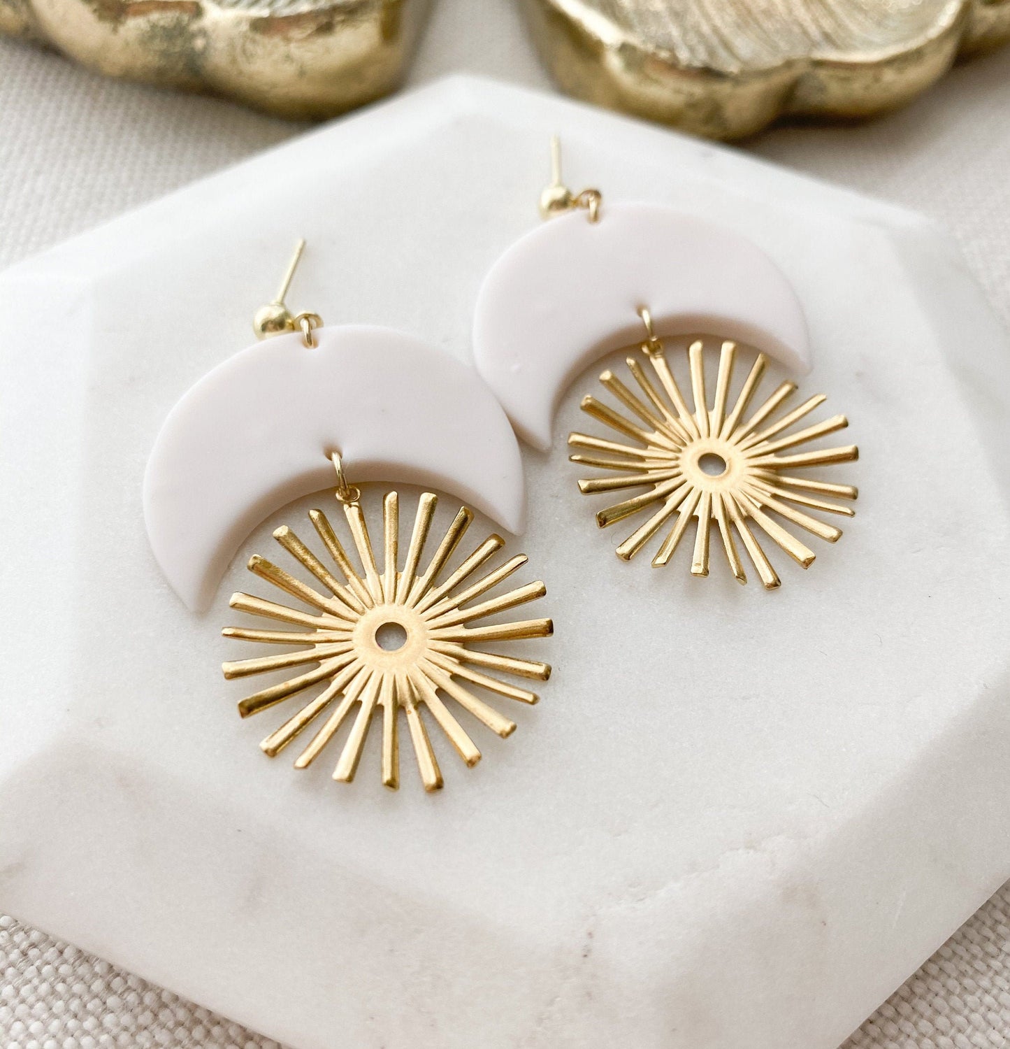 The Celeste in Bone Earrings