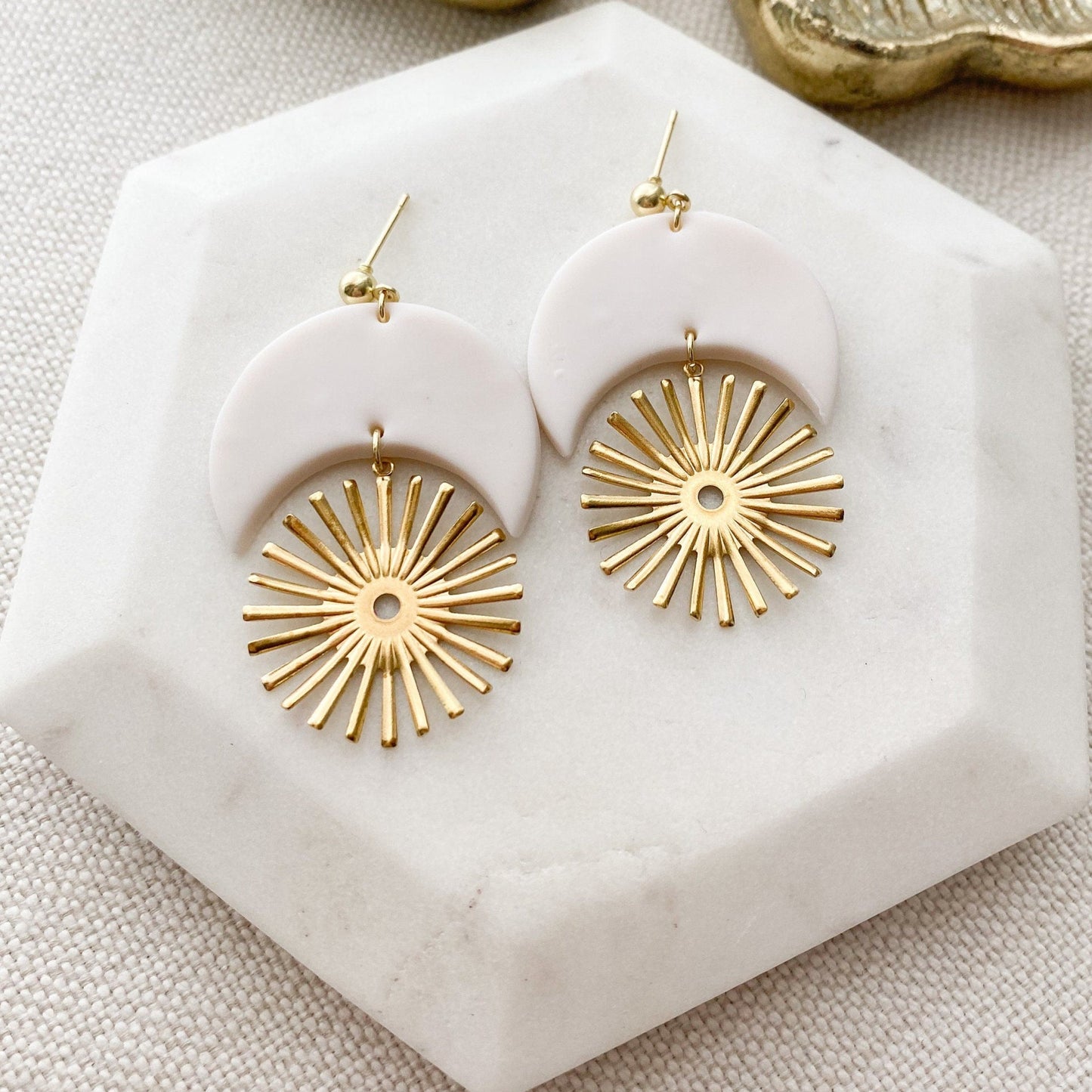 The Celeste in Bone Earrings