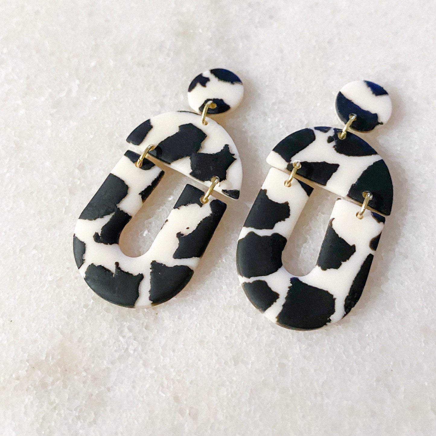 The Sarah in Cow Print Earrings