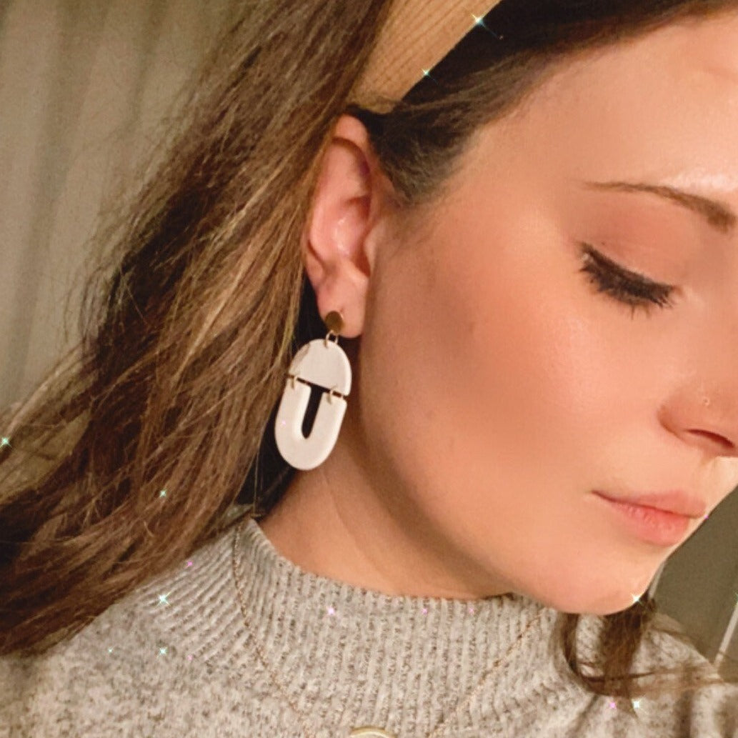 The Sarah in Cow Print Earrings