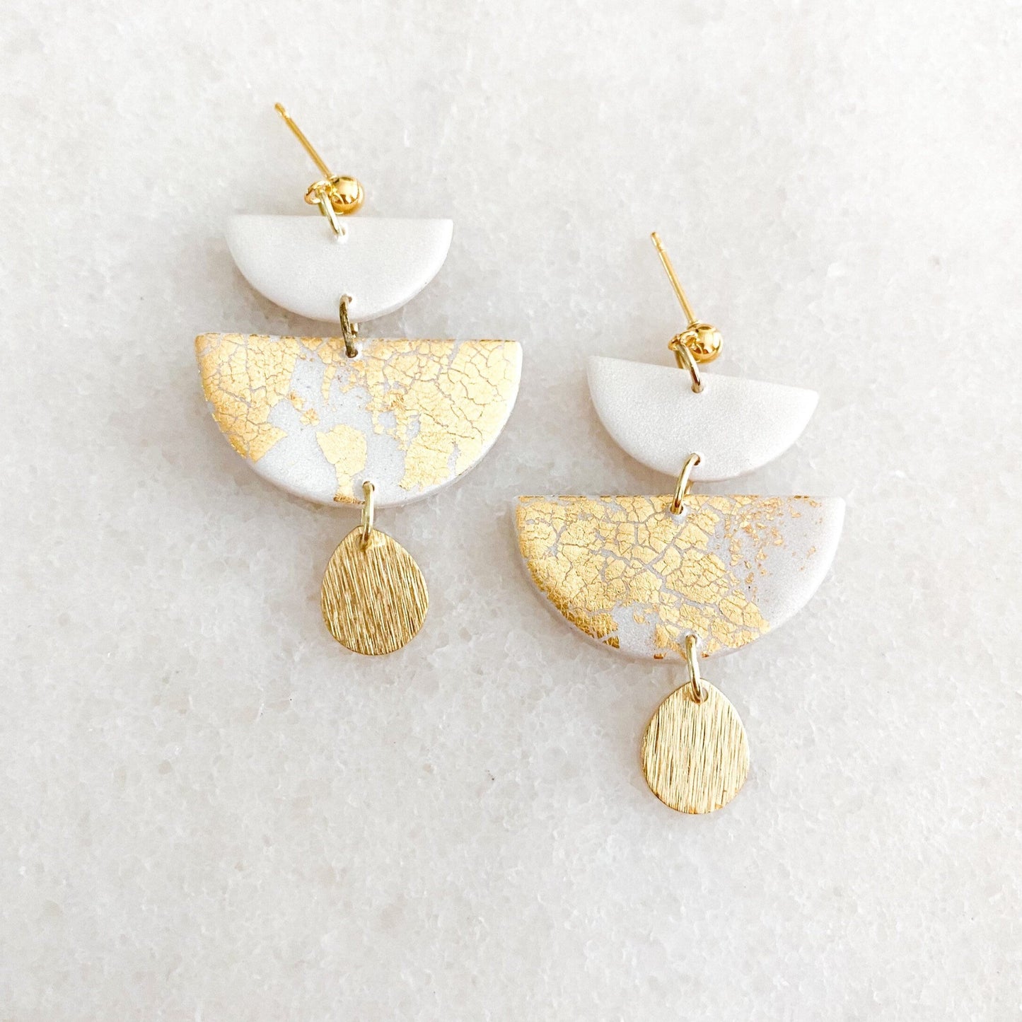 The Tommie in Golden Pearl Earrings