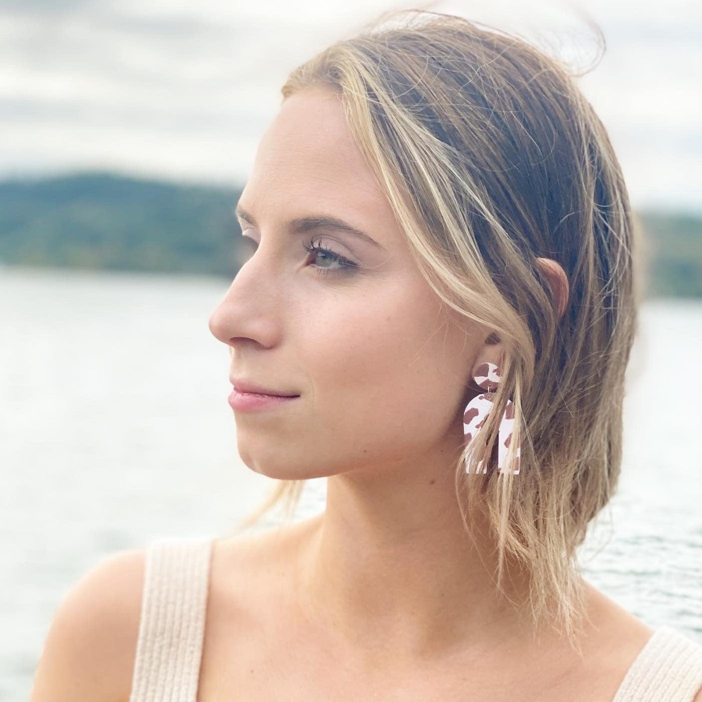 The Stella in Brown Cow Earrings