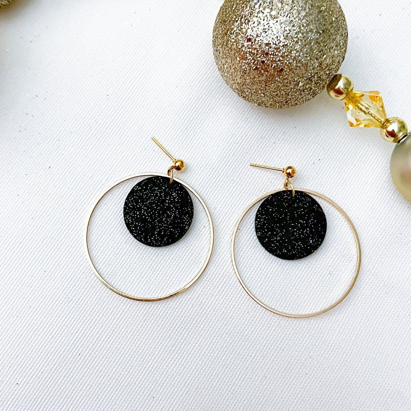 The Skye in Black Sparkle Earrings