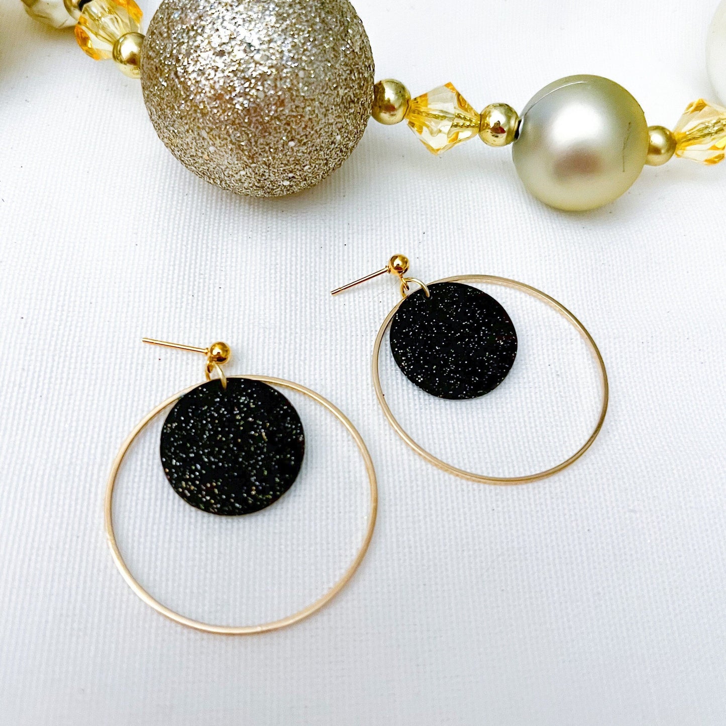 The Skye in Black Sparkle Earrings