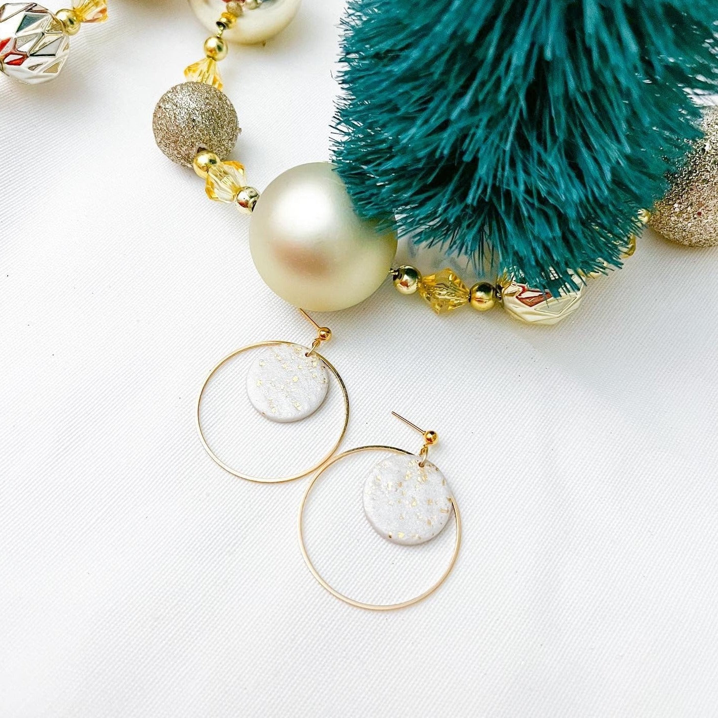 The Skye in Golden Pearl Earrings