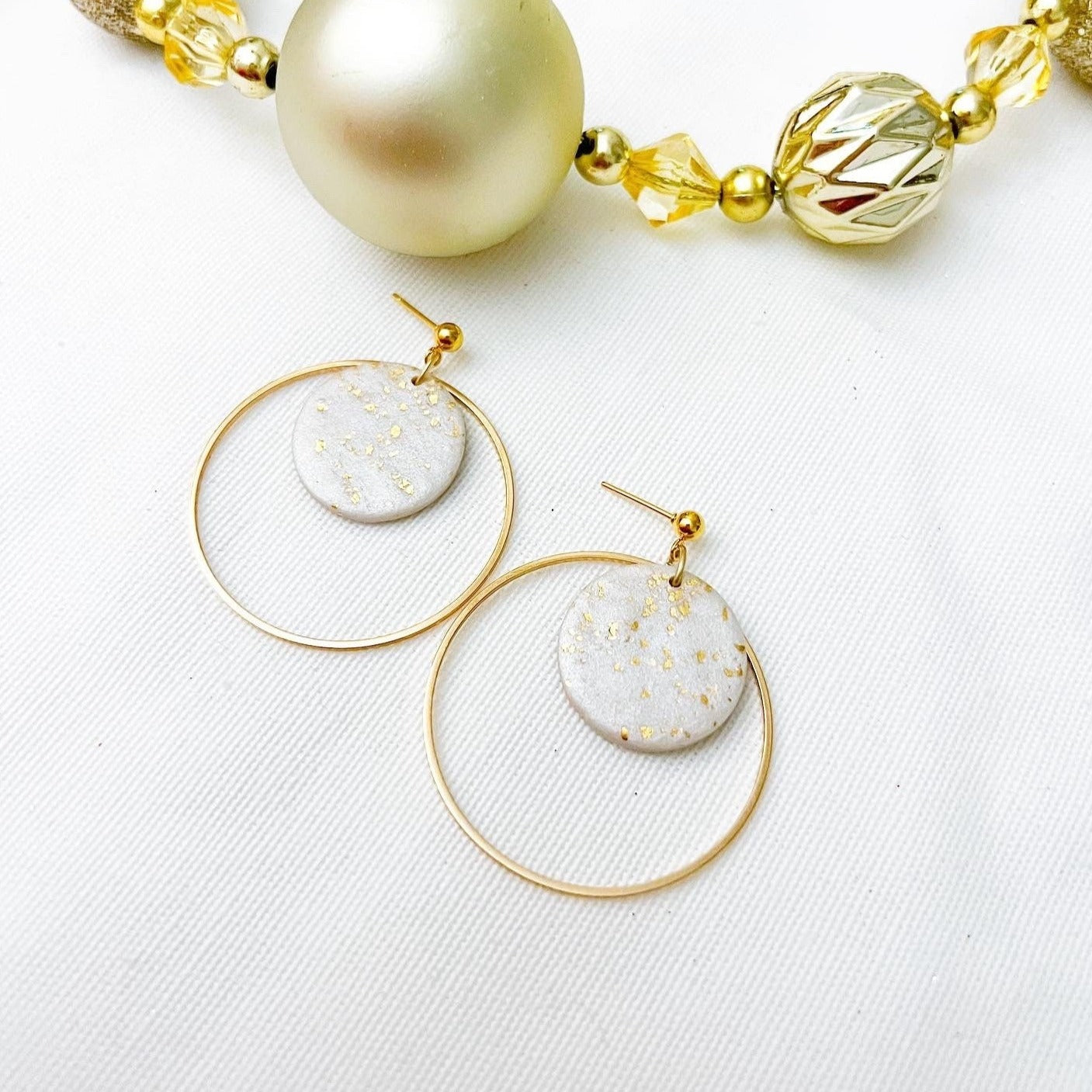 The Skye in Golden Pearl Earrings