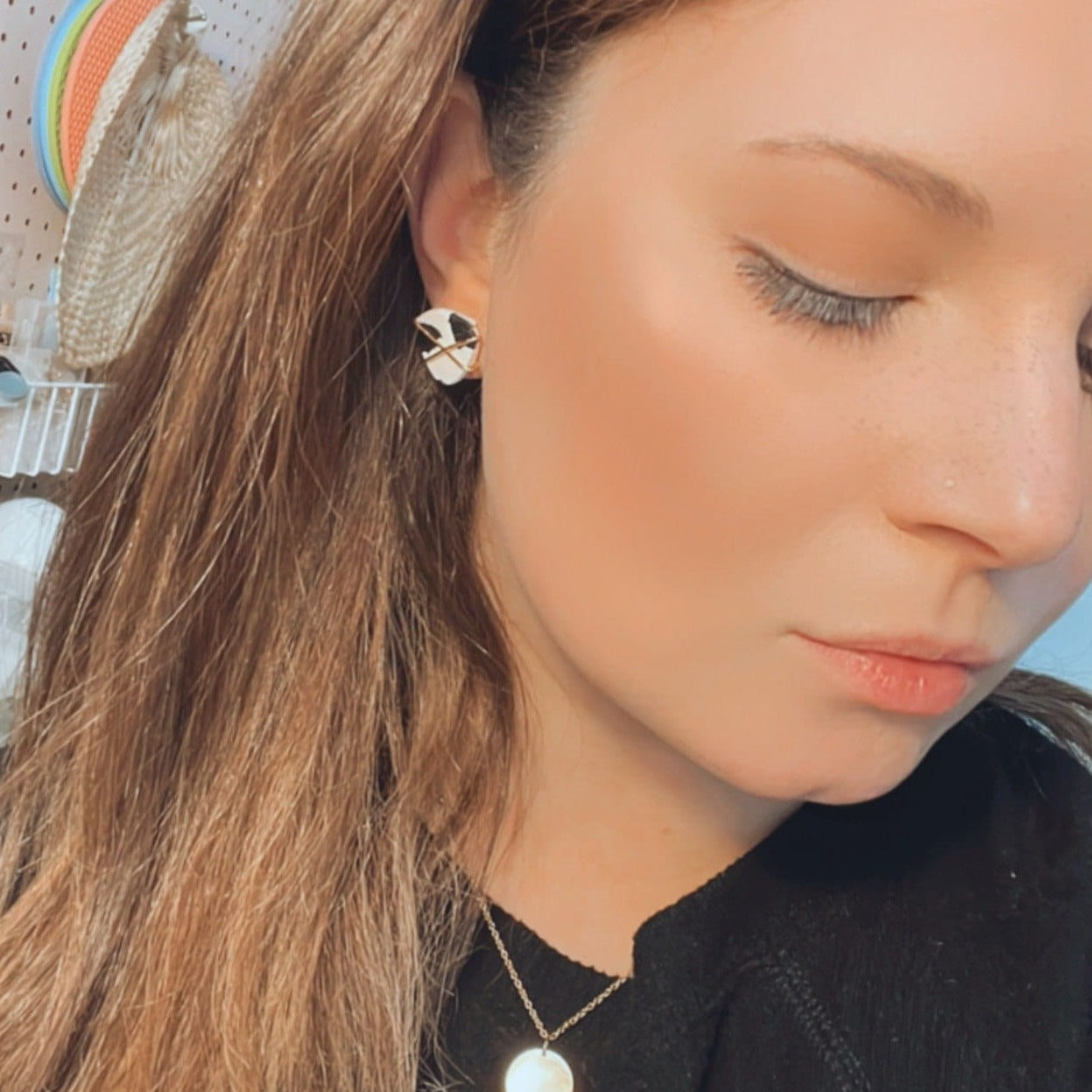 The Marisa Studs in Cow Print