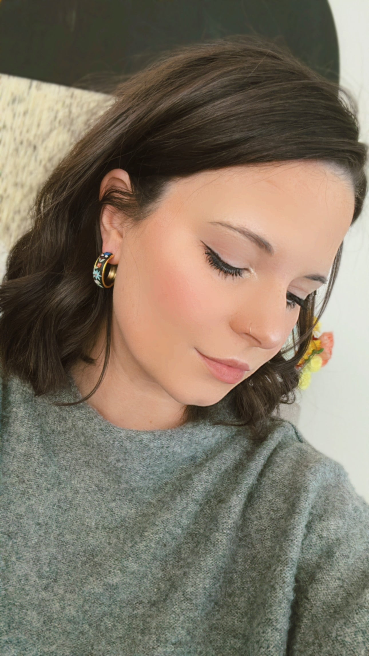 Annabelle Hoops in Fall Foral