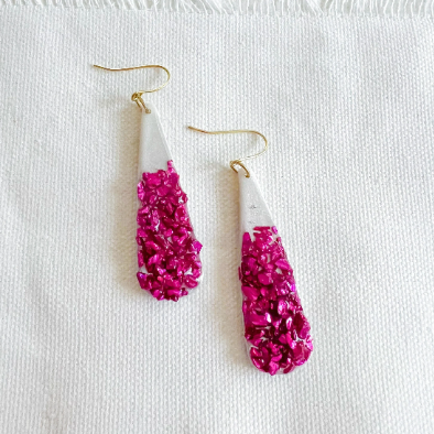 The Eileen in Pink Dipped Earrings