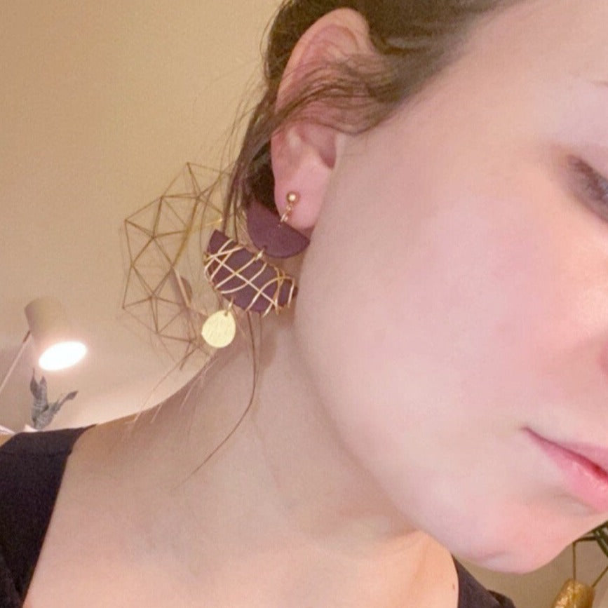 The Tommie in Wine Earrings