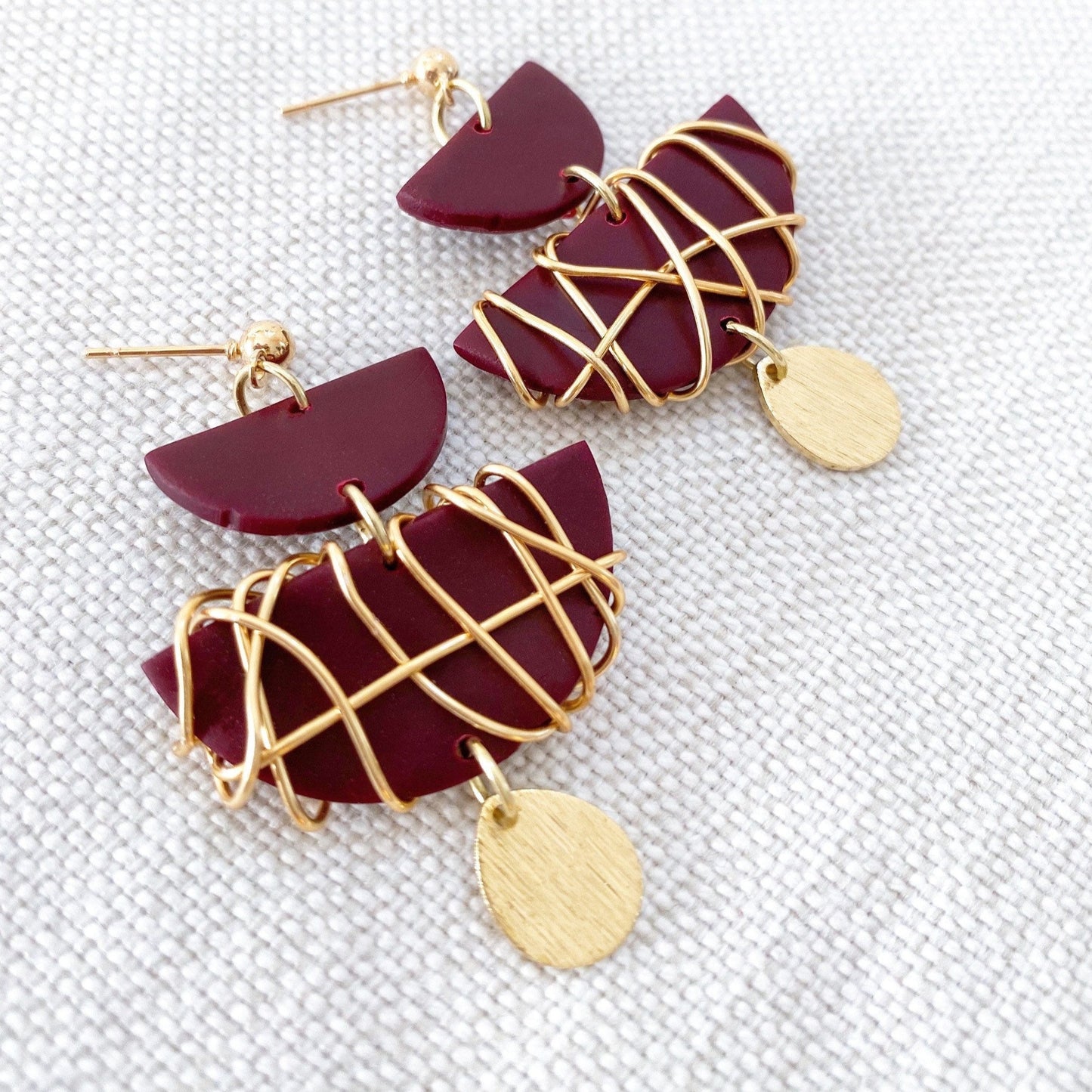 The Tommie in Wine Earrings