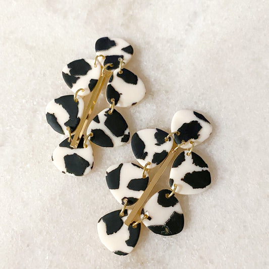 The Lillian in Cow Print Earrings