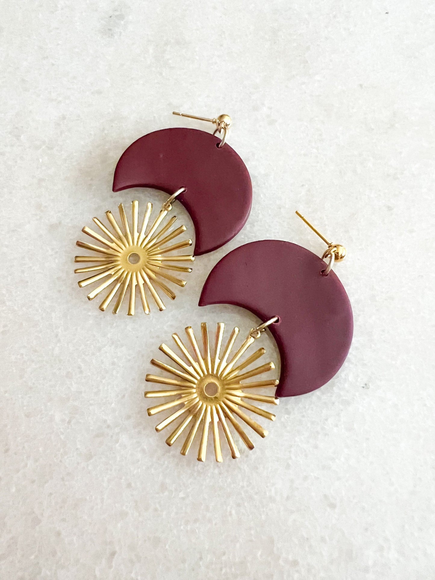 The Celeste in Wine Earrings