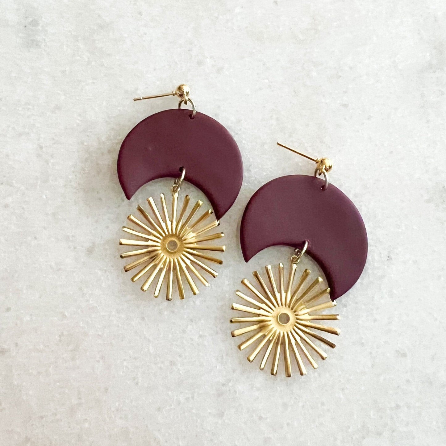 The Celeste in Wine Earrings